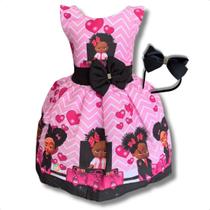 Vestido Infantil Poderosa Chefinha Morena Temático Vestido Infantil Poderosa Chefinha Morena Temático