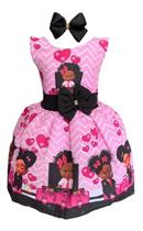 Vestido Infantil Poderosa Chefinha Morena Temático + Tiara