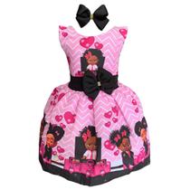 Vestido Infantil Poderosa Chefinha Morena Temático + Tiara