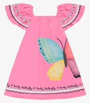 Vestido Infantil Poly Flex Touch Cotton RoviKids Rosa Vestido Infantil Poly Flex Touch Cotton RoviKids Rosa