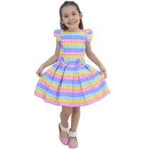 Vestido Infantil Pop-It Candy - Meninas Bebê 6 Meses a 10 anos