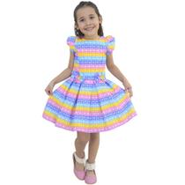Vestido Infantil Pop-It Candy - Meninas Bebê 6 Meses a 10 anos Vestido Infantil Pop-It Candy - Meninas Bebê 6 Meses a 10 anos