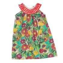 Vestido Infantil Precoce Feminino Floral Verde Tam 3