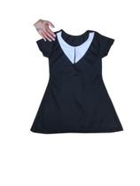 Vestido Infantil Preto e Branco Maozinha Presilha