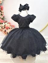 Vestido Infantil Preto Luxo Festa Menina - Tamanho P, M e G
