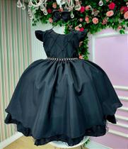 Vestido Infantil Preto Menina Luxo - Elegante e Sofisticado
