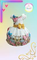 Vestido Infantil Primavera / Floral / borboleta / Jardin