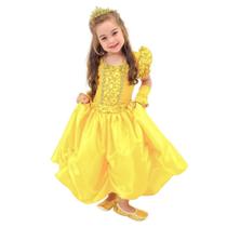 Vestido Infantil Princesa Bellinha Poliéster 005 Anjo Fantasias