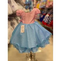 Vestido Infantil Princesa Chuva De Amor com Brilho e Laço Vestido Infantil Princesa Chuva De Amor com Brilho e Laço