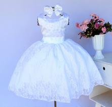 Vestido Infantil Princesa Dama Batizado Comunhão Casamento - Pingo de Gente Baby Kids