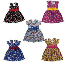 Vestido Infantil Princesa Kit Com 5 Peças Atacado Revenda estampas e cores sortidas - Favorito da moda