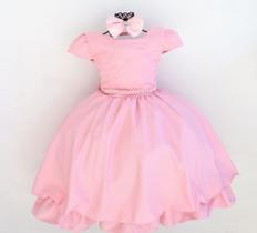 Vestido Infantil Princesa Rosa Formatura Festa Luxo E Tiara Vestido Infantil Princesa Rosa Formatura Festa Luxo E Tiara