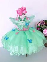 Vestido infantil Princesa Verde Jardim Encantado