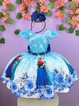 Vestido Infantil Princesas Frozen Anna Elsa Olaf Festas Vestido Infantil Princesas Frozen Anna Elsa Olaf Festas