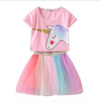 Vestido Infantil Rainbow Rosa Vestido Infantil Rainbow Rosa