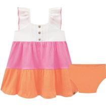 Vestido Infantil Regata em Malha Wave com Calcinha