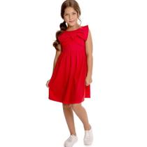 Vestido Infantil Regata Laço Vermelho - By Gus