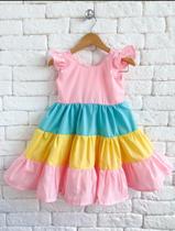 Vestido Infantil Rodado Princesa Franzido Festa 3 Marias
