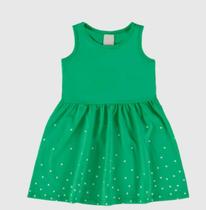 Vestido Infantil Rodado Sem Mangas Em Algodão Malwee Kids Verde 6