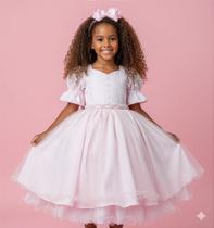 Vestido Infantil Rosa Bebê Lese Midi Festa Luxo Casamento - Fabuloso Ateliê Vestido Infantil Rosa Bebê Lese Midi Festa Luxo Casamento - Fabuloso Ateliê