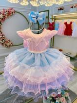 Vestido Body Bebê Manga Babado Em Algodão Kids VERDE - G