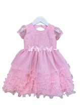 Vestido Infantil Rosa Claro Jardim Encantado Saia Com Babados Vestido Infantil Rosa Claro Jardim Encantado Saia Com Babados