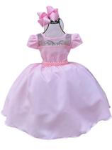 Vestido Infantil Rosa Liso Perfeito Para Princesa Daminha Casamento Festa Formatura