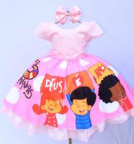 Vestido Infantil Rosa Palavrinhas E Tiara Vestido Infantil Rosa Palavrinhas E Tiara