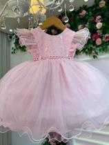 Vestido Infantil Rosa Princesa Ana Liz - Elegância e Conforto Vestido Infantil Rosa Princesa Ana Liz - Elegância e Conforto