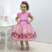 Vestido infantil rosa tema Barbie princesa Vestido infantil rosa tema Barbie princesa