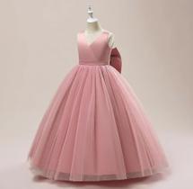 Vestido Infantil Rose Aia Daminha Festa Aniversário 'd16' Vestido Infantil Rose Aia Daminha Festa Aniversário 'd16'