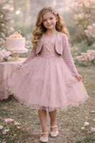 Vestido Infantil Rosé Com Tule TAM:4 TAM:6 - PUMP