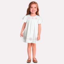 Vestido Infantil Roupa Juvenil Milon Branco Tricoline Versátil Para Menina Fofo Macio e Confortável Vestido Infantil Roupa Juvenil Milon Branco Tricoline Versátil Para Menina Fofo Macio e Confortável
