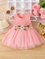 Vestido Infantil Sem Mangas com Patchwork Floral - Estilo Delicado para o Verão