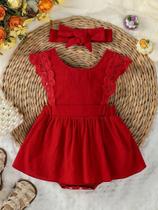 Vestido Infantil Sem Mangas de Algodão - Estilo Japonês e Coreano