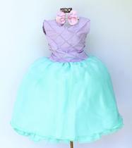 Vestido Infantil Sereia Fundo Do Mar Para Festa Luxo E Tiara Vestido Infantil Sereia Fundo Do Mar Para Festa Luxo E Tiara