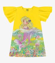 Vestido Infantil Sereia Rovi Kids Amarelo - Rovitex Kids