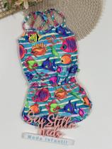 Vestido Infantil Siri Kids Cris Aquarela Azul 40057