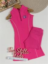 Vestido Infantil Siri Kids Sport Dani Rosa Neon 41738 Vestido Infantil Siri Kids Sport Dani Rosa Neon 41738