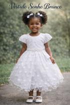 Vestido Infantil Sonho Branco TAM:1 TAM:3 - MENINA BONITA