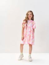 Vestido Infantil Stretch Estampa Flores Rosa Cinti Vestido Infantil Stretch Estampa Flores Rosa Cinti