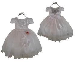 Vestido infantil super luxo festa batizado daminha branco borboleta