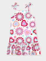 Vestido Infantil Sweet Hearts Natural Abrange