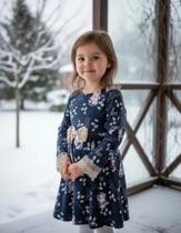 Vestido Infantil Tamanho 03 Manga Longa Estampado Valeen Kids/Big Day