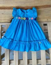 Vestido infantil tamanho 1 anos na cor azul