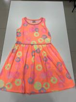 Vestido infantil tamanho 10 cor neon com estampa de coração midi menina Vestido infantil tamanho 10 cor neon com estampa de coração midi menina
