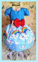 Vestido Infantil tema Chuva de Benção / Amor Azul