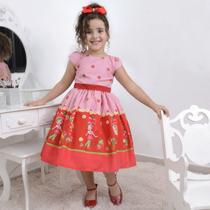 Vestido infantil tema da Moranguinho Vestido infantil tema da Moranguinho