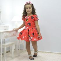 Vestido infantil tema Minnie vermelho Vestido infantil tema Minnie vermelho