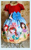 Vestido Infantil tema Sereia Cut